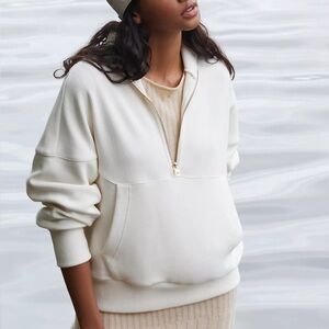 VARLEY Acadia Half Zip Sweatshirt in White S